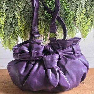 New Purple Minicci Purse Double Strap Knotted Handbag Shoulder Bag